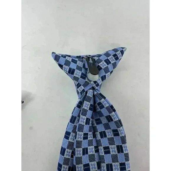 Youth Clip On Neck Tie - Set of Two - Black/White and Blue/Gray - Picture 8 of 11